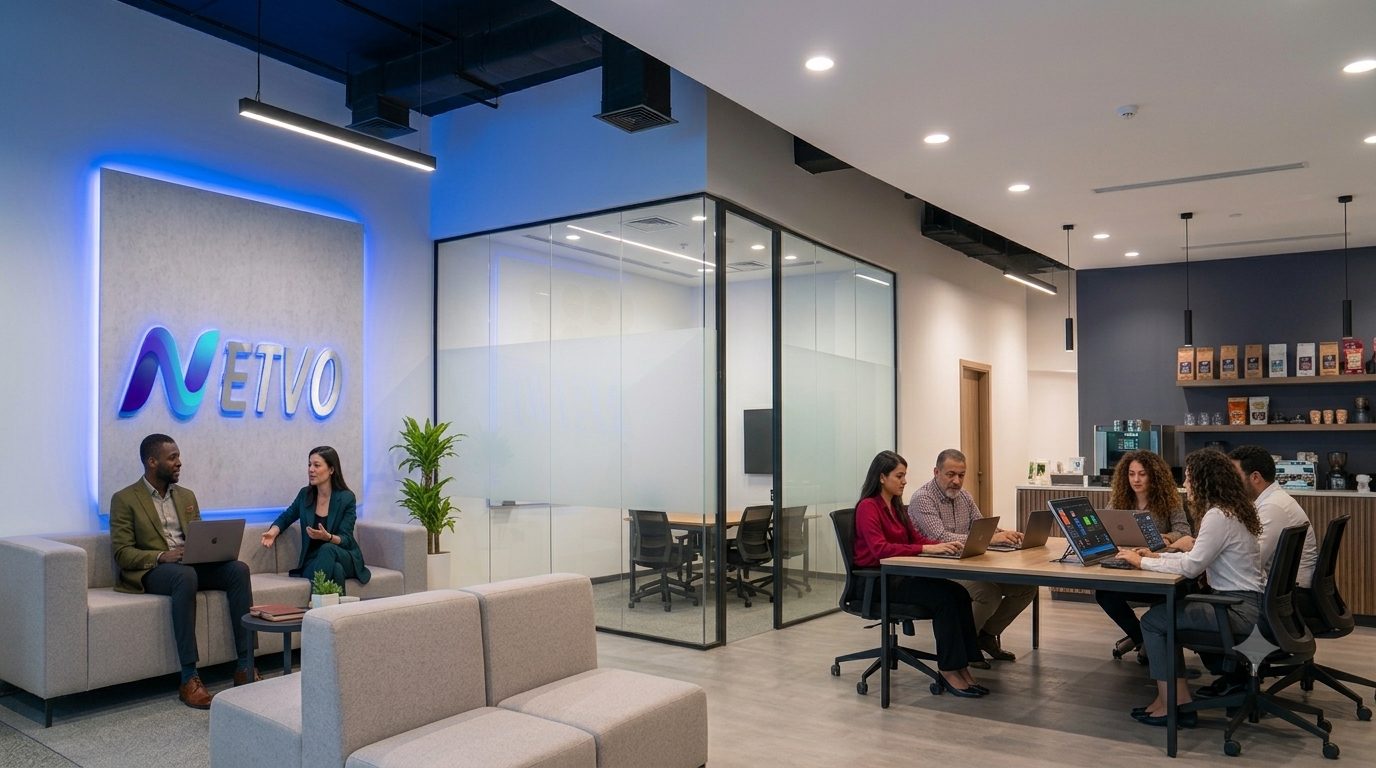 Inside the NetVO LTD office &mdash; our engineering team at work